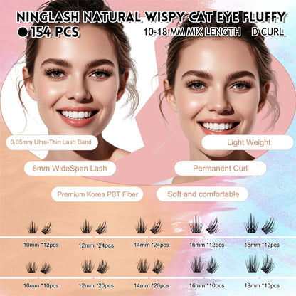 Korean PBT Eyelash Kit with Bond Remover - Soft & Comfortable for DIY/Professional Use