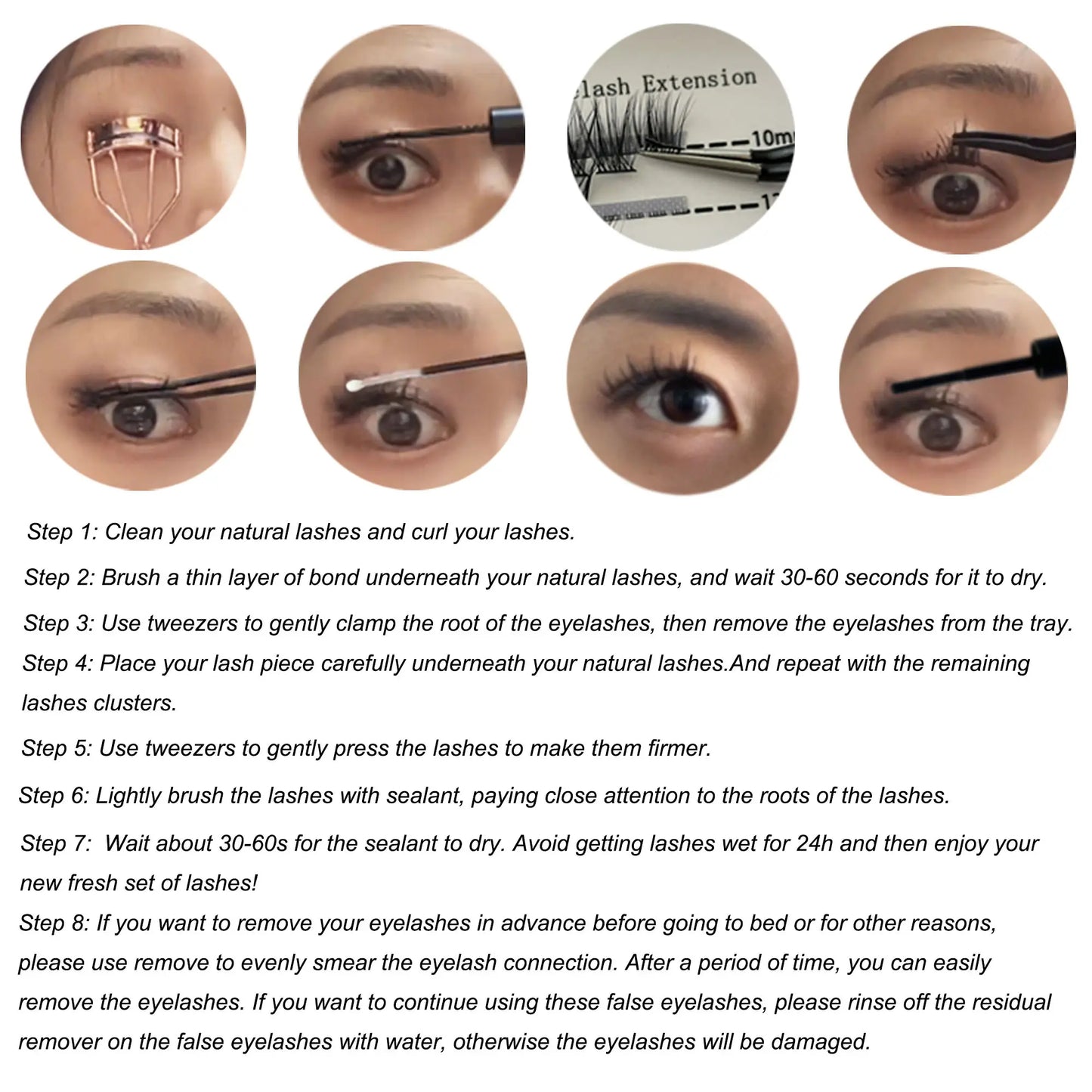 Free Shipping NINGLASH Korea Bond Sealant Remover Cluster Lash Glue Machine Made Super Strong Hold 7-10 Days Long Eyelash