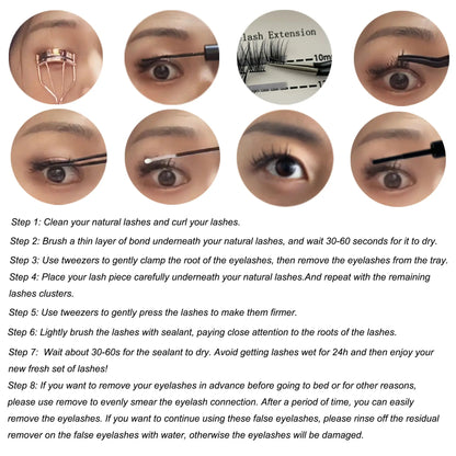Free Shipping NINGLASH Korea Bond Sealant Remover Cluster Lash Glue Machine Made Super Strong Hold 7-10 Days Long Eyelash