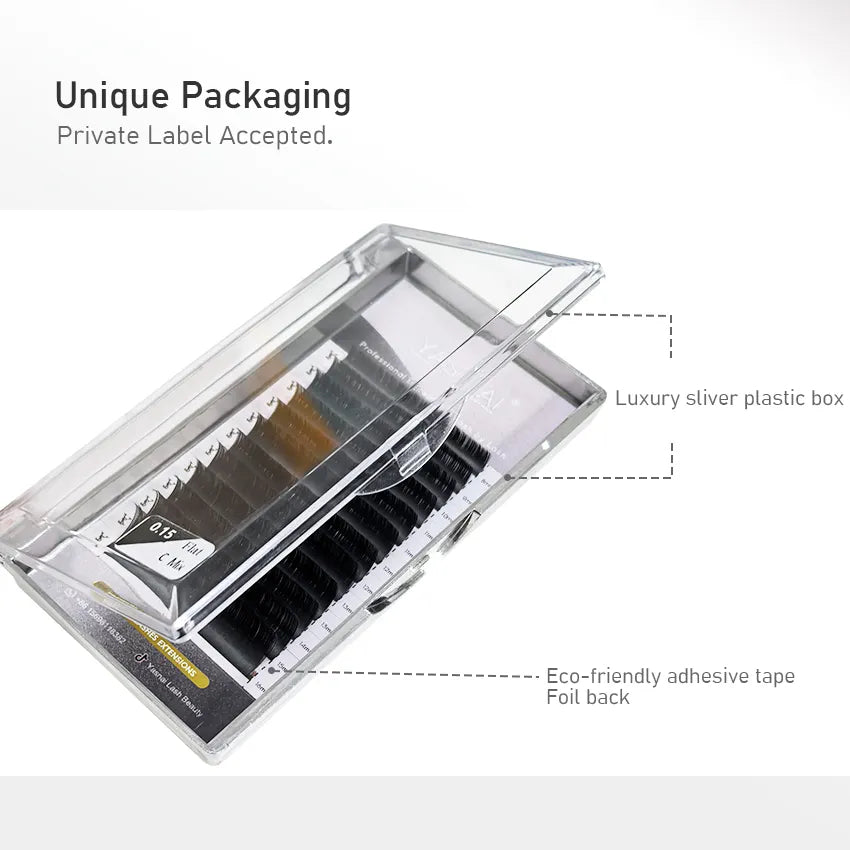 YASNAI Ellipse Flat Eyelash Extension Cashmere Lash Extensions Private Label for Beauty Salon Flat Lash Extensions