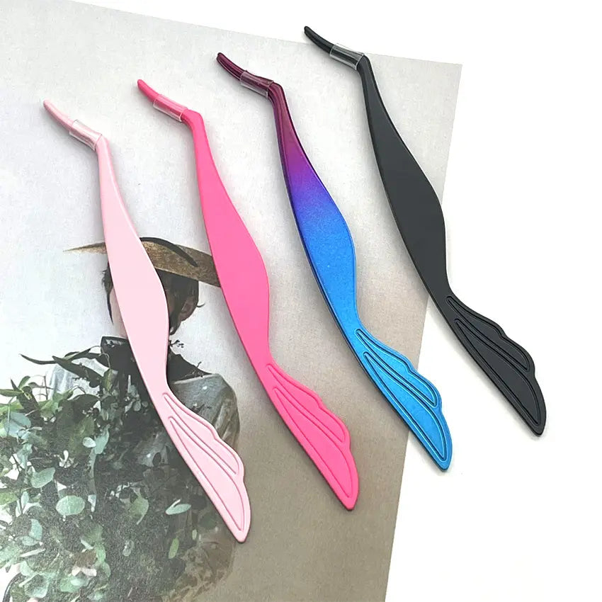 Wholesale Eyelash Tweezers Professional Fiber Tip Lash Tweezers Customized Tweezer Set DIY Eyelash Beauty&tools
