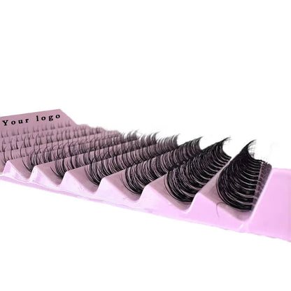 Cluster Mink Lashes Wholesale with Boxes Faux Mink Cluster Lash Trays Mink Lash Cluster Tray