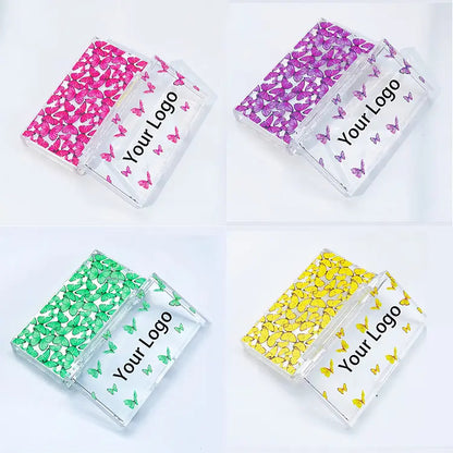 Eyelash Acrylic Butterfly Boxes Wholesale Private Label Acrylic Lash Box Clear Case Empty Customize Square Acrylic Lash Boxes