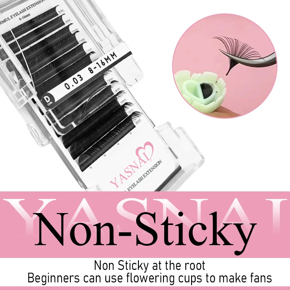 YASNAI Wholesale High Quality Korean PBT Lashextension in Bulk Volume Classic Cashmere Eyelash Extension