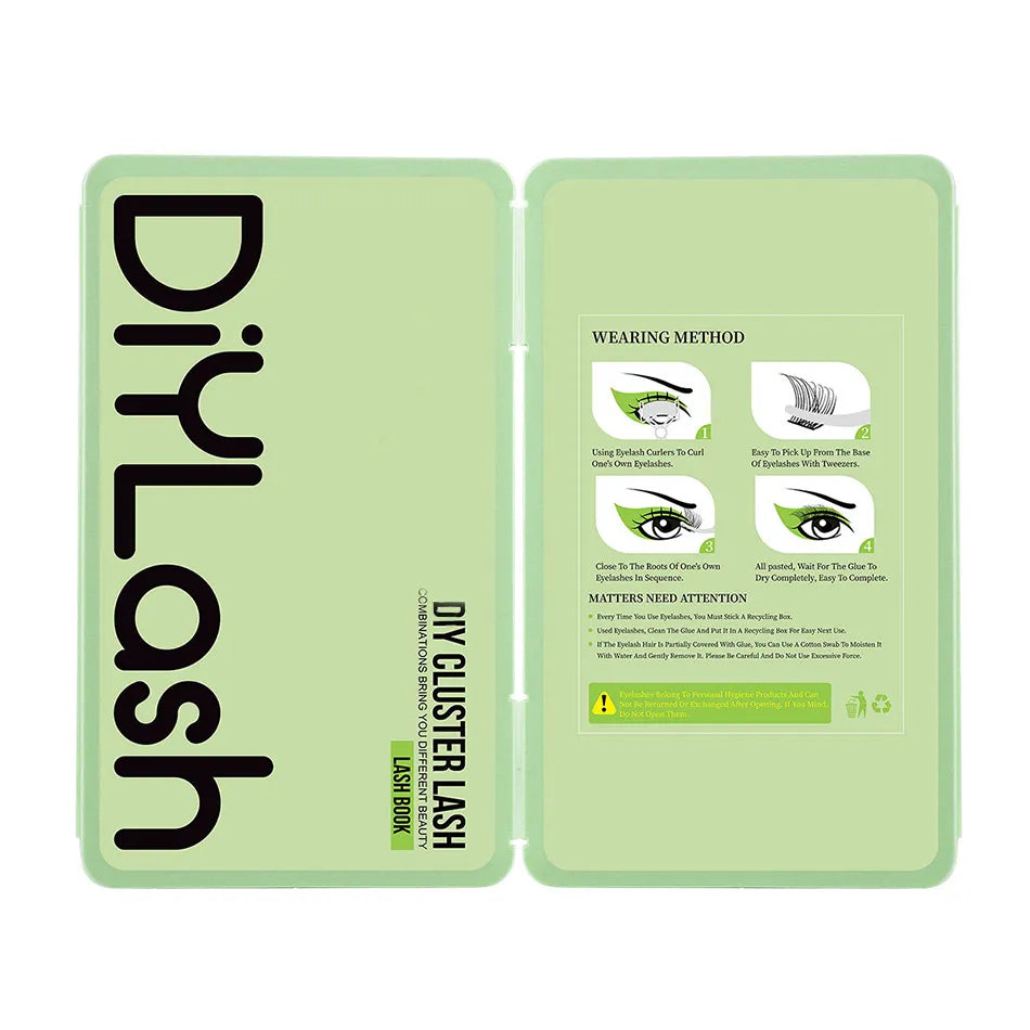 Mix Styles Lash Cluster Book Custom logo Waterproof Bond Seal Lash Clusters Kit Book Private Label