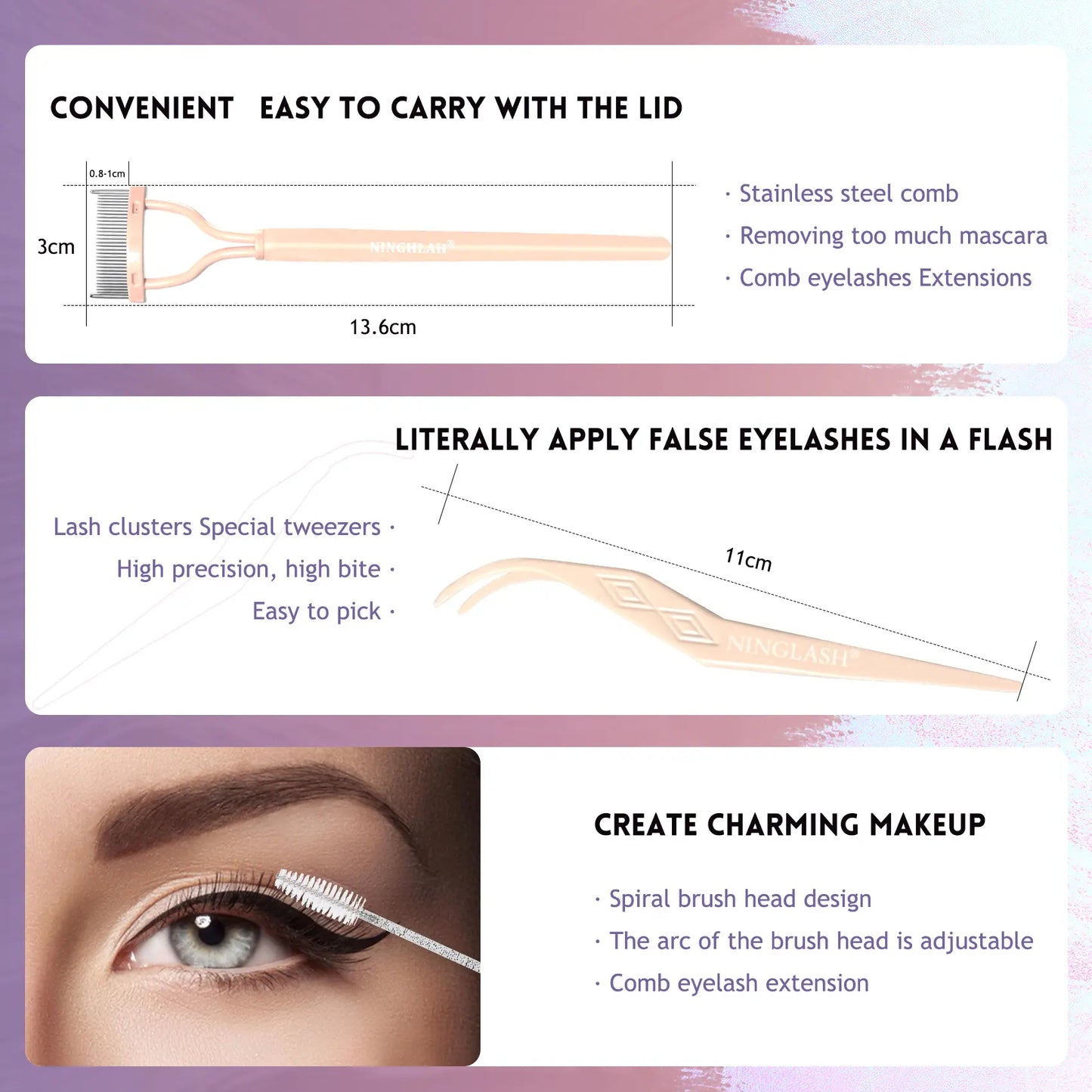 3D 200D Synthetic Hair Mixed Length Volume for Lightweight DIY Lash Cluster with Strong Glue Wholesale 120pcs Custom Logo