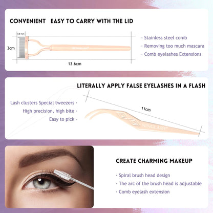 3D 200D Synthetic Hair Mixed Length Volume for Lightweight DIY Lash Cluster with Strong Glue Wholesale 120pcs Custom Logo