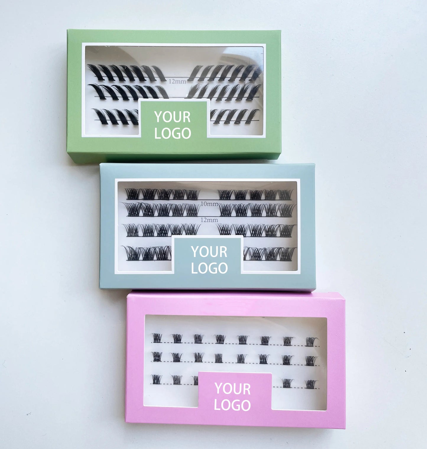 New Design Individual Label fox Cat Eye Cluster Lashes Pre-cut Segment Lash fox Style Fluffy DIY Lash Extension Cluster