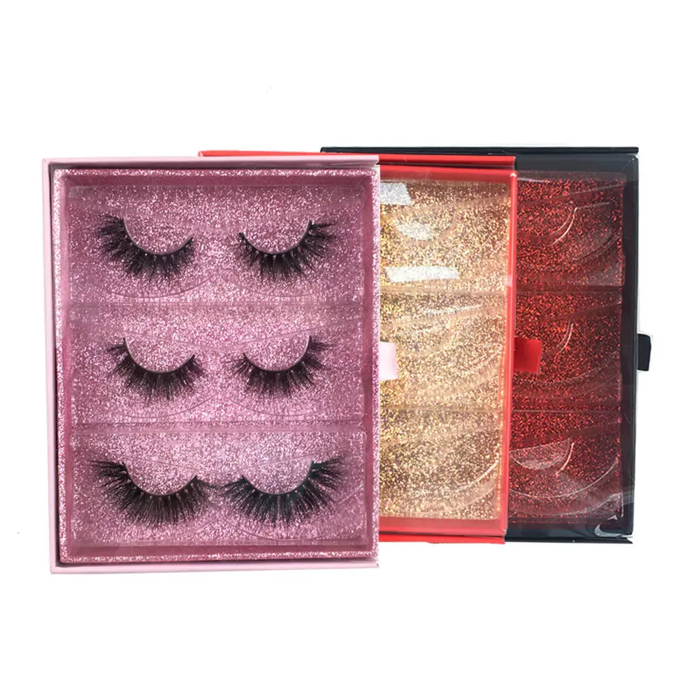 2021 Three Lash Book Black Wholesale 3 Lash Teir Book Empty Soft 3 Lash Tray Book Case