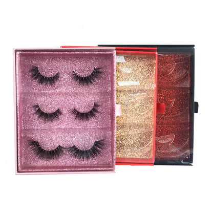 2021 Three Lash Book Black Wholesale 3 Lash Teir Book Empty Soft 3 Lash Tray Book Case