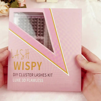 High Quality Handmade DIY Lash Clusters Kit Synthetic Hair Natural Volume Style Bottoms Spikes Lash Tray Bond Seal Eyelash Glue