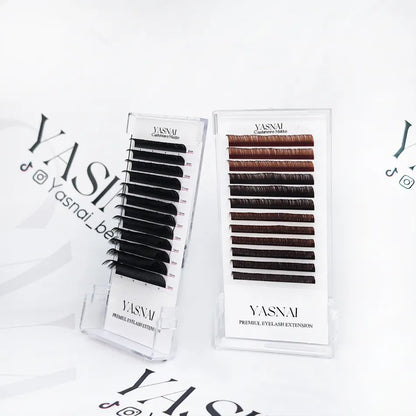 Super Soft 0.03 Brown Volume Lash Tray Light Brown and Dark Brown Eyelash Extensions Wholesale