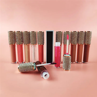Diamond Lip Gloss Tube Glitter Custom Vegan Lip Gloss Tubes With Lipgloss Boxes Clear Lip Gloss Vendor