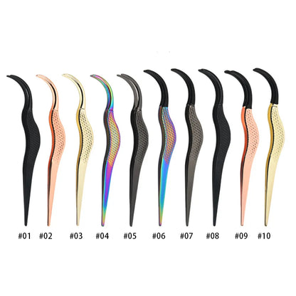 Fiber Lash Tweezers Stainless Steel Lash Tweezers Lash Extension Tweezers Diamond Grip