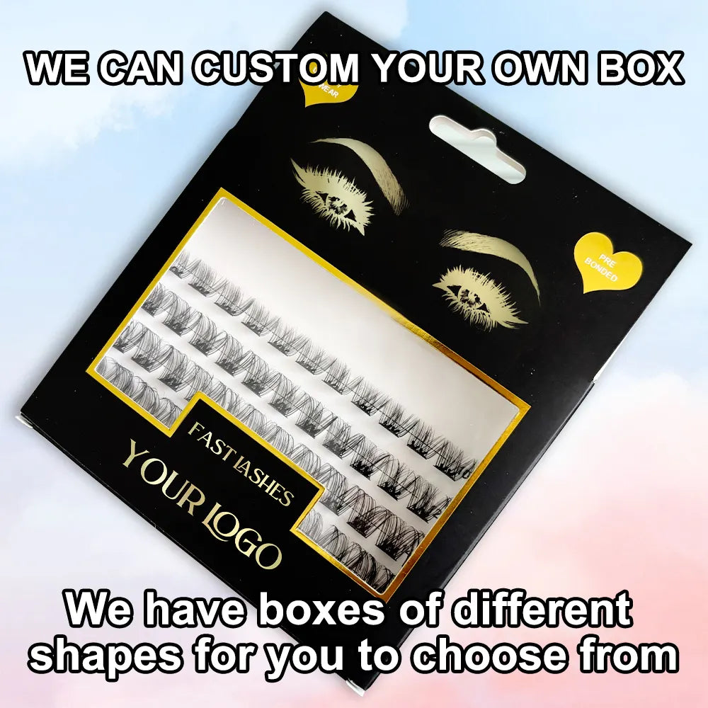 Custom Lash Clusters Trays Private Label With Box DIY Lash Extension Kit Pre-cut Segment Cluster Lashes