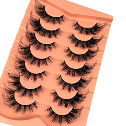 Hot Selling 7 Pairs Manga Lash Natural Fox Eyes Strip Lashes Handmade Volume Cat Eye Lashes Winged False Eyelashes Bulk