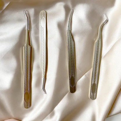 High Density 90 Degree Eyelash Stainless Steel Tweezers Individual Eyelash Extension Volume Tweezer
