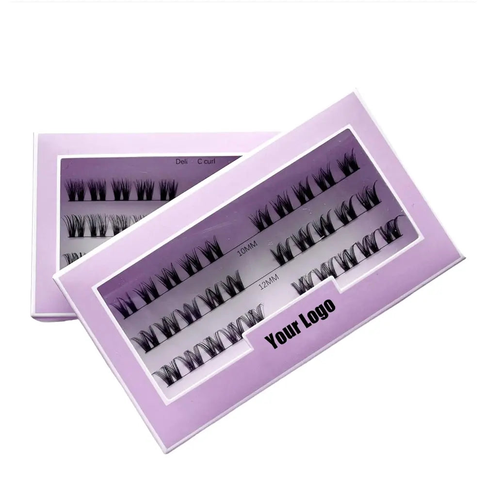 DIY Pre-cut Segmented Eyelashes Cluster DIY 8mm-16mm C D Curl Super Thin Band Colorful Packaging Boxes Eyelashes Extension