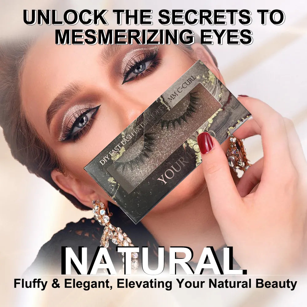 Private Label Luxury Cluster Eyelash Packaging Box Natural Look Spikes Wispy Thin Band Pre Mapped Lash Clusters