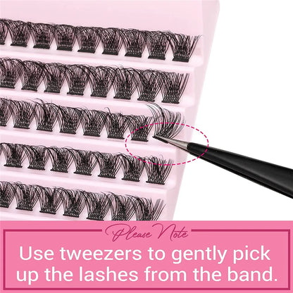 120pcs Cluster Eyelashes 8-16mm Wispy Individual Lashes Extensions Natural Look Lashes D Curl Fluffy Cluster Lashes