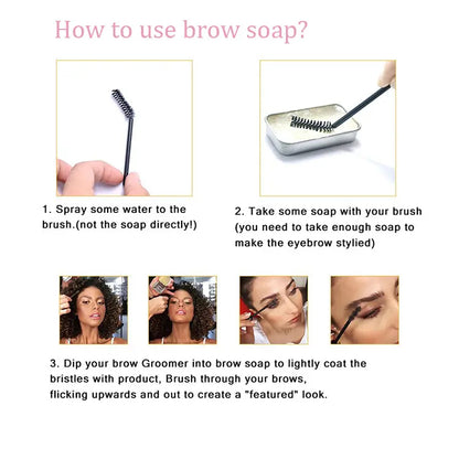 Wholesale Waterproof Strong Hold Eyebrow Pomade Brow Styling Soap Packaging Private Label Organic Brow Stying Soap Set