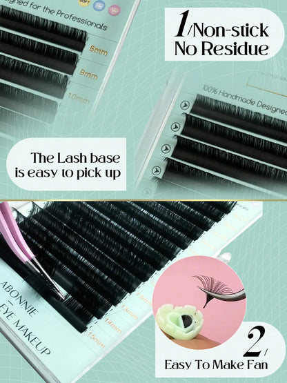 Private Label Super Soft 0.03 Mega Volume Lash Extension Easy Fan Eyelash Extentions Trays for Professional Salon Use