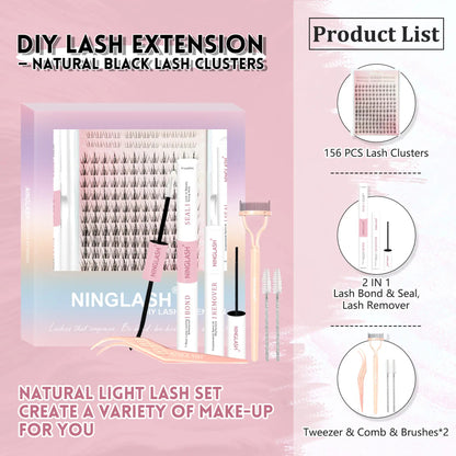 2025 Luxury Lash Clusters Kit Wholesale Silk Wispy Lash Clusters With Lower Lash Bond Seal Remover Kit