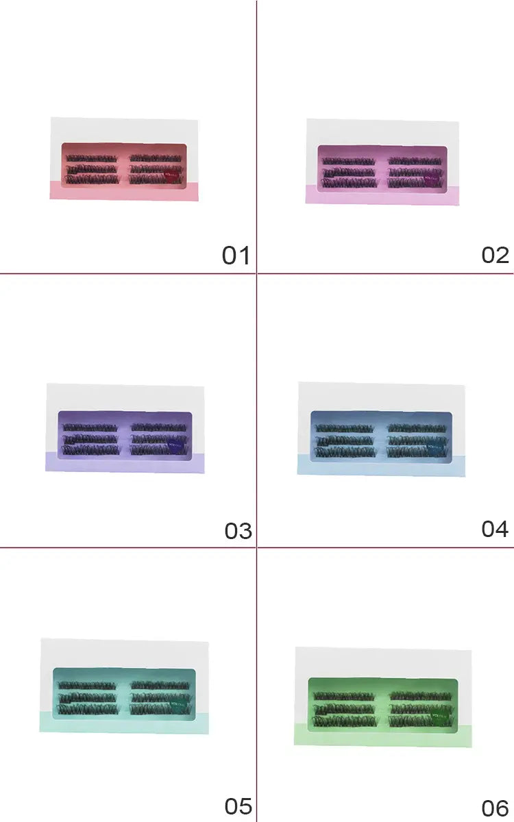 DIY Pre-cut Segmented Eyelashes Cluster DIY 8mm-16mm C D Curl Super Thin Band Colorful Packaging Boxes Eyelashes Extension