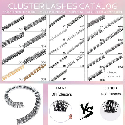 Private Label Vegan Luxury Waterproof DIY Lash Extension Kit Natural Volume Lash Clusters Kit