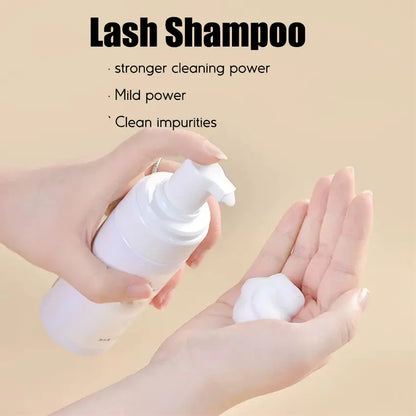 Wholesale Oil Free Lash Cleaner Wash Eyelash Custom Lash Shampoo Lashes Shampoo With Cleansing Brush