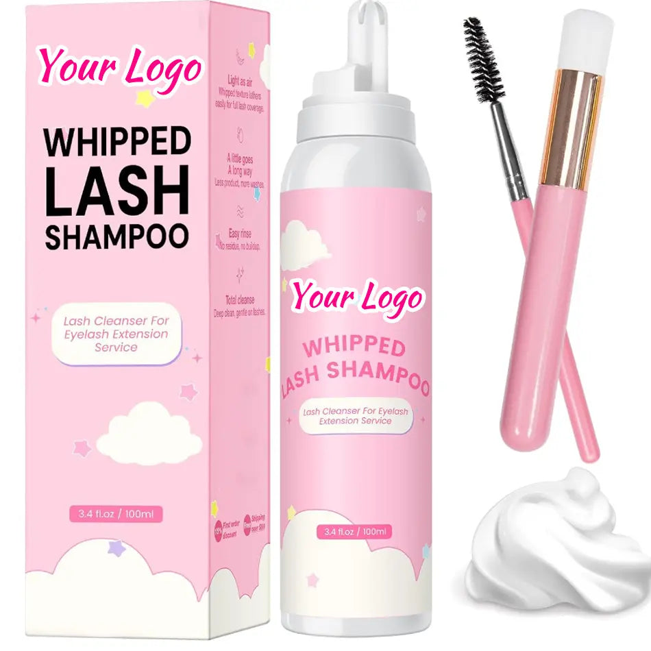 Private Label 100ml Vegan Foam Mousse Eyelash Cleaner Cream Whipped Lash Shampoo Wholesale