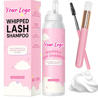Private Label 100ml Vegan Foam Mousse Eyelash Cleaner Cream Whipped Lash Shampoo Wholesale