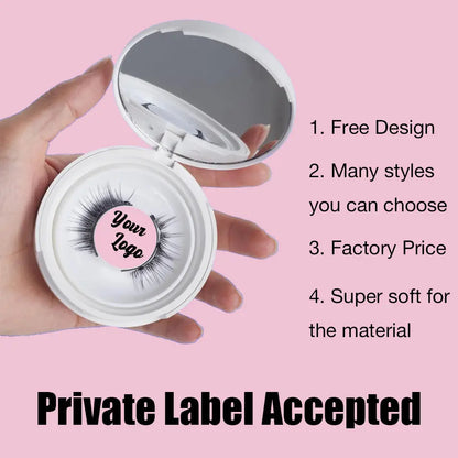 Wispy Vegan Magnetic Lashes with Applicator Reusable Custom logo Magnetic Lashes Kit Private Label