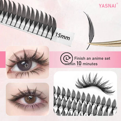 2025 New Fashion Feathered Lash Extension Fan Soft Light Comic Lashes Spire CC 3D Printed Anime Lashes Trays