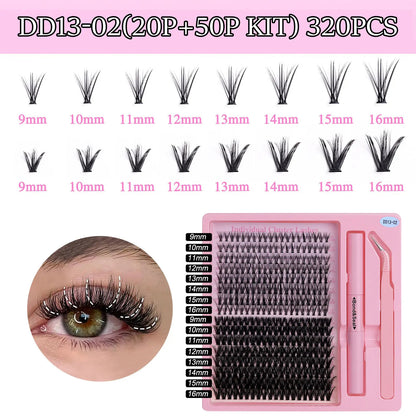 Lash Cluster Business 80D Lash Cluster Kit Bond and Seal Waterproof 240pcs False Lash Clusters Wholesale Vendor