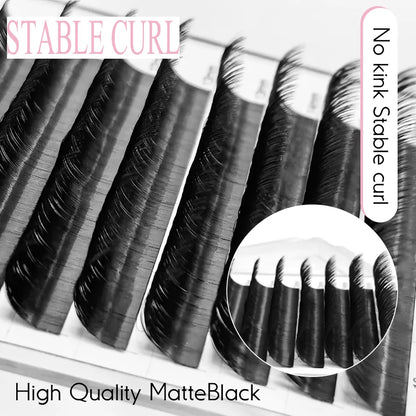 Salon Use Ellipse Eyelash Extensions 0.15mm D Curl 8-15mm Mixed Flat Eyelash Extension Supplies