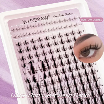 YASNAI Beauty Manga Lashes Fairy Lashes Cluster Wispy C Curl 140 Pcs Individual Anime Lash Clusters DIY Eyelash Extension