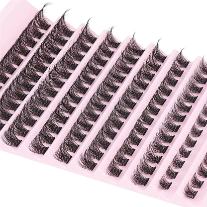 120pcs Cluster Eyelashes 8-16mm Wispy Individual Lashes Extensions Natural Look Lashes D Curl Fluffy Cluster Lashes