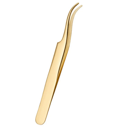 New DIY Eyelash Applicator Tool Curved Stainless Steel Lash Tweezers for Easy Lashes Application and Removal