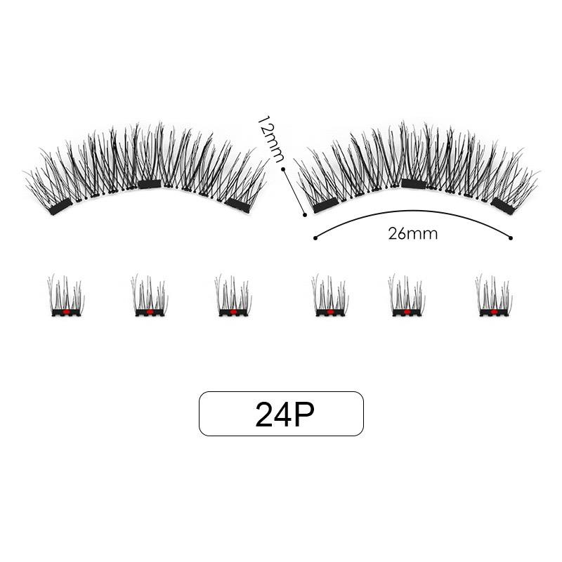 Hot Selling Handmade No Glue Best Magnetic Lashes Super Soft Black Cotton Band Synthetic Fiber Magnetic Curl Cluster Pieces Dual