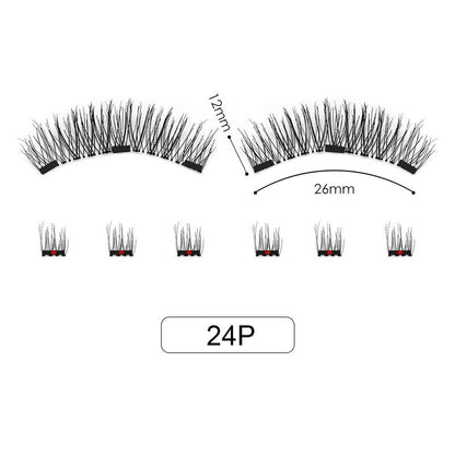 Hot Selling Handmade No Glue Best Magnetic Lashes Super Soft Black Cotton Band Synthetic Fiber Magnetic Curl Cluster Pieces Dual