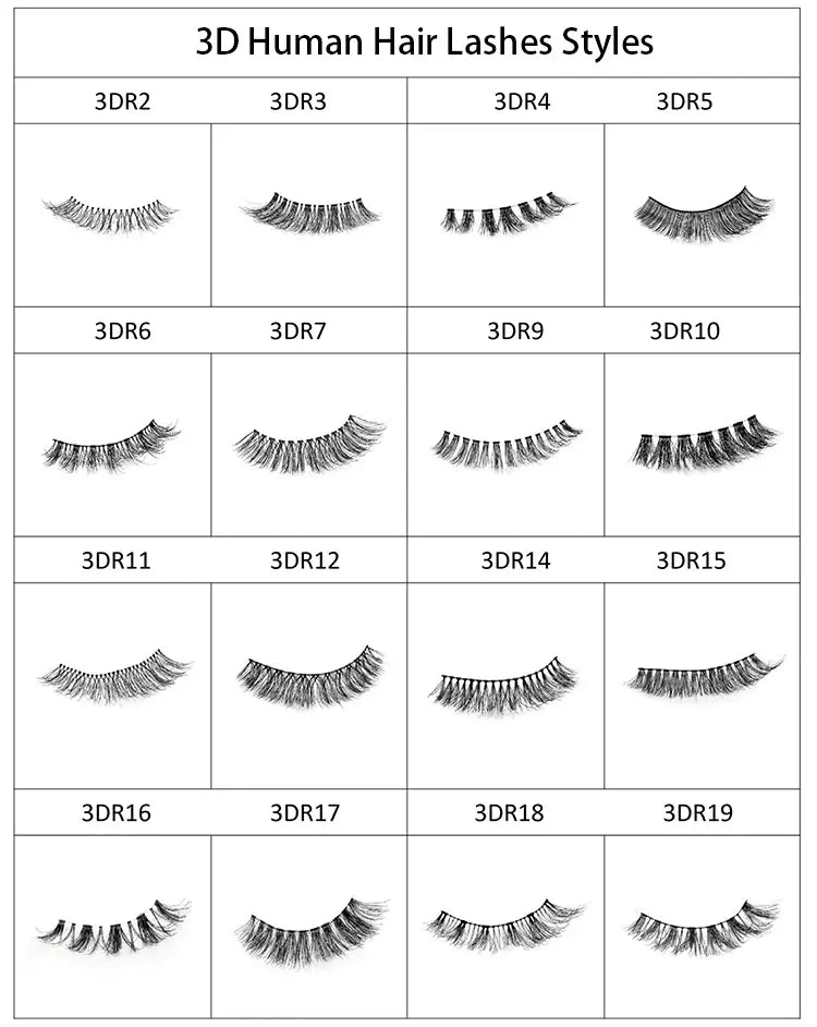 Lash Brands Choose Clear Band Wispy 100% Human Hair Lashes Volume Reusable Natural False Human Hair Eyelashes