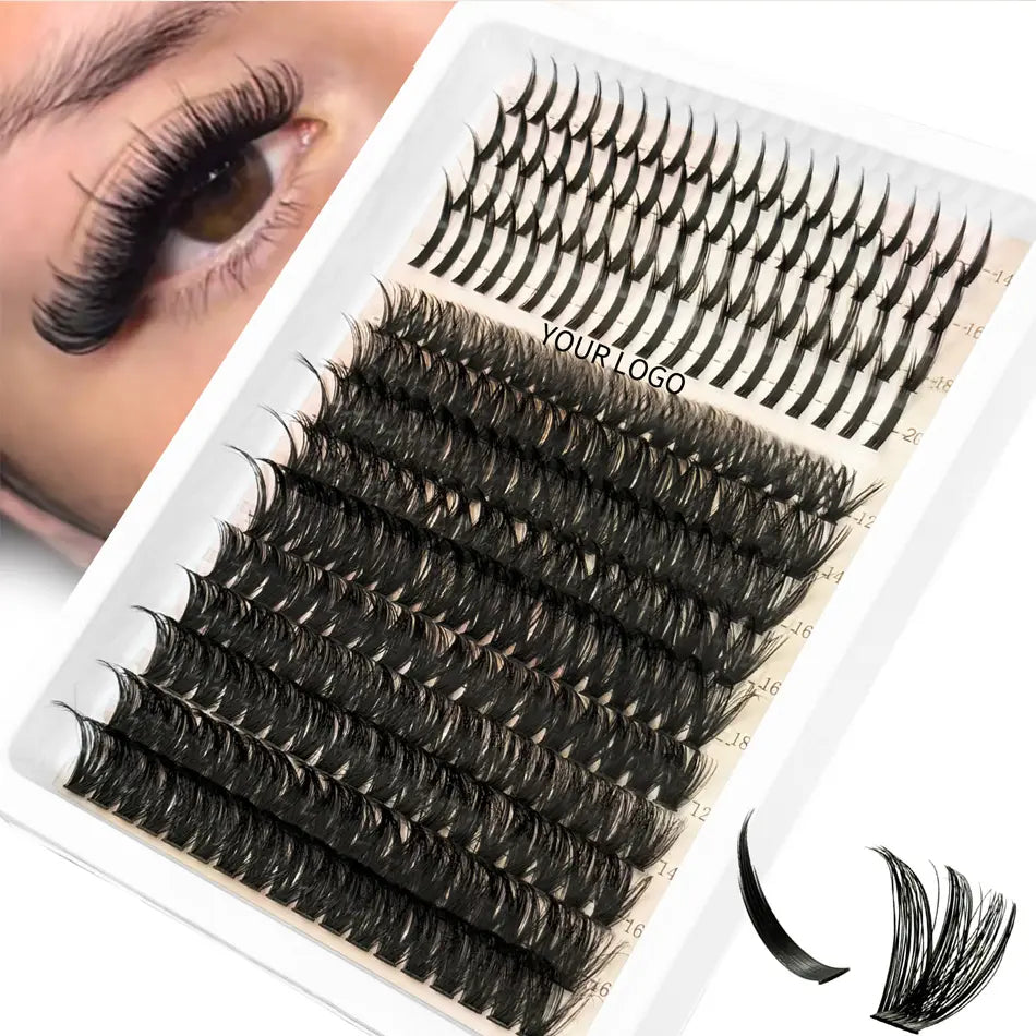 100D Thick for Spikes Synthetic Hair Anime Style High Lightweight Volume Mega Individual Lashes Clusters Lasting 7-10 Days