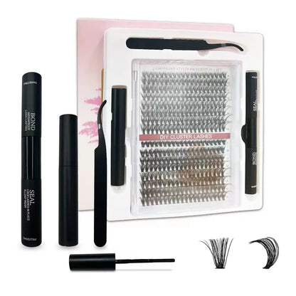 Wholesale 320pcs 30D 40D Individual DIY Eyelash Extension Kit Long Lasting 7-10 Days Custom logo Cluster Lashes Set