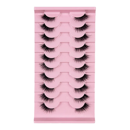 Faux Mink Cat Eye Half Lashes 25mm 10 Pairs Wispy Soft