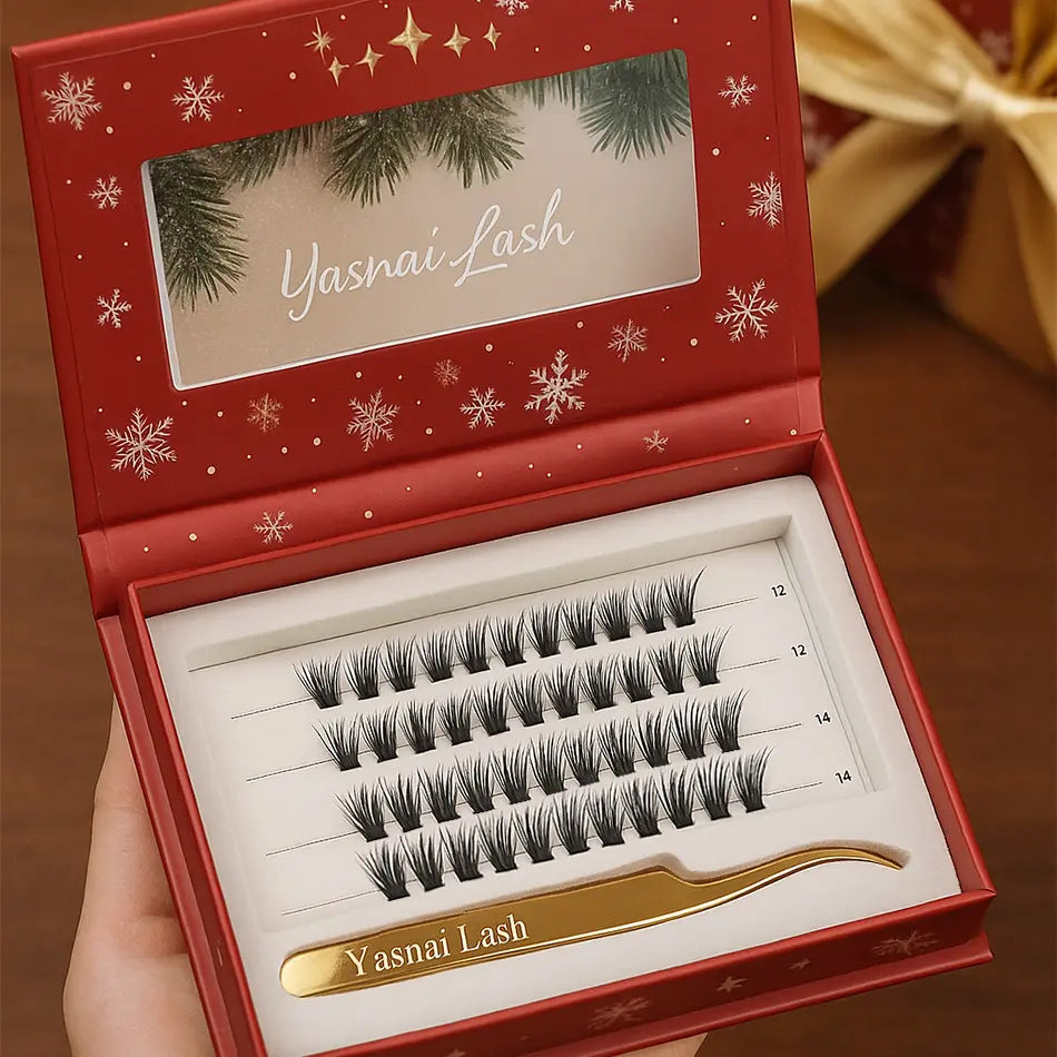3D for Handmade Press Lash Clusters Wholesale Pre-glued Self Adhesive Cluster Lashes Waterproof Premium Cashmere 4 Rows
