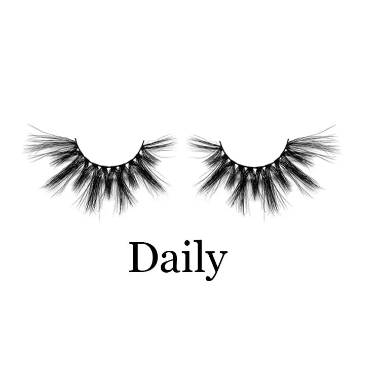 Free Shipping Beautiful False Mink Lashes Paper Box Black Cotton Band 3D Effect False Eyelashes NO Kink Natural Winged 25mm