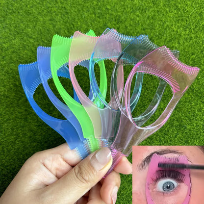 Plastic Eyeliner Helper Eyelashes Makeup Mascara Tools 3 in 1 Mascara and Eyeshadow Shield Applicator Guard Applicator Comb