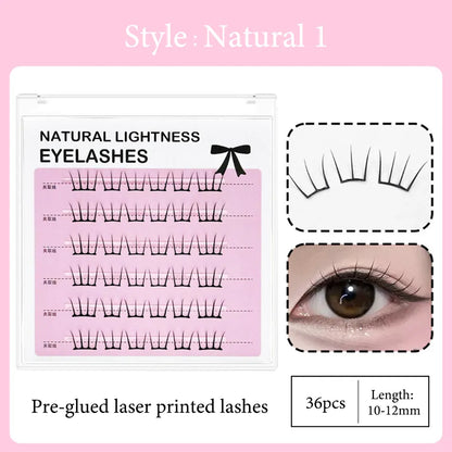 Super Natural Invisible Band Cluster Lashes Custom logo Cluster Lash Vendor Eye Lashes Cluster No Glue Needed