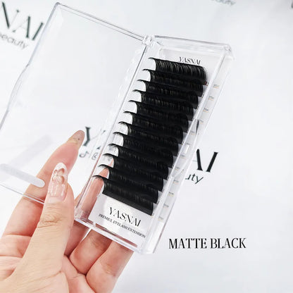 Wholesale Private Label Russian Lashes Silk Volume Lash Trays Matte Black Cashmere Eyelash Extensions